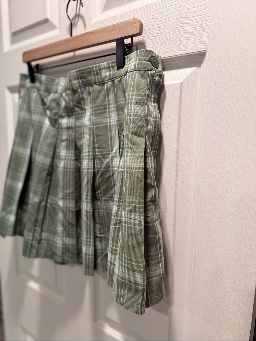 Aerie Green Plaid Pleated Mini Skirt NWT Women’s XL Preppy Cottagecore - Picture 4 of 12